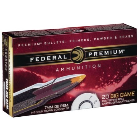 Federal Premium 140 gr Trophy Bonded Tip 7mm-08 Rem Ammo, 20/box - P708TT2