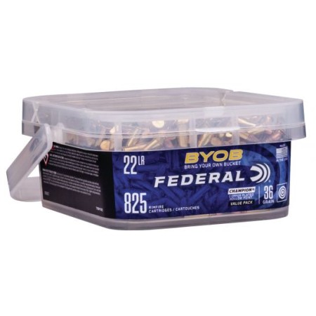 Federal BYOB 36 gr Copper-Plated Hollow Point .22lr Ammo, 825/box - 750BKT825