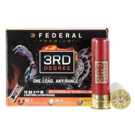 Federal 3RD Degree 12 GA, 3in. 1-3/4oz. 5/6/7 Shot - 5 Rounds [MPN: PTDX157567] (604544626612)