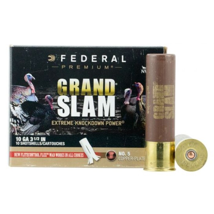 Federal Premium Grand Slam 3.5" 10 Gauge Ammo 5, 10/box - PFCX101F5