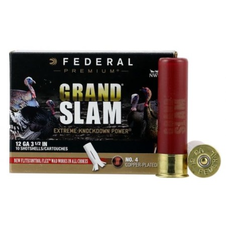 Federal Premium Grand Slam 3.5" 12 Gauge Ammo 4, 10/box - PFCX139F4