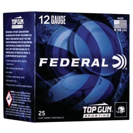 Federal Top Gun Sporting 2.75" 12 Gauge Ammo 7-1/2, 25/box - TGSF12875