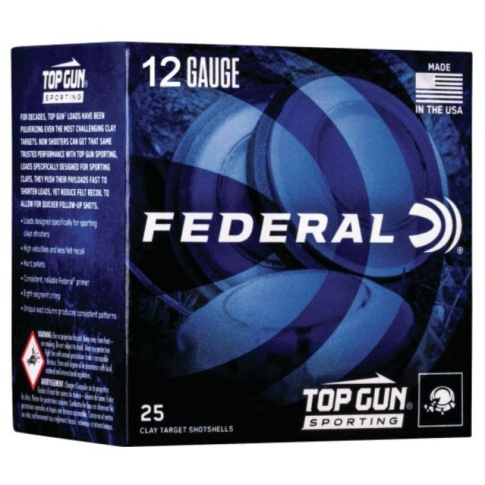 Federal Top Gun Sporting 2.75" 12 Gauge Ammo 7-1/2, 25/box - TGSF12875