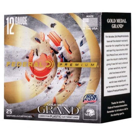 Federal Premium Gold Medal Grand Plastic 2.75" 12 Gauge Ammo 9, 25/box - GMT1199