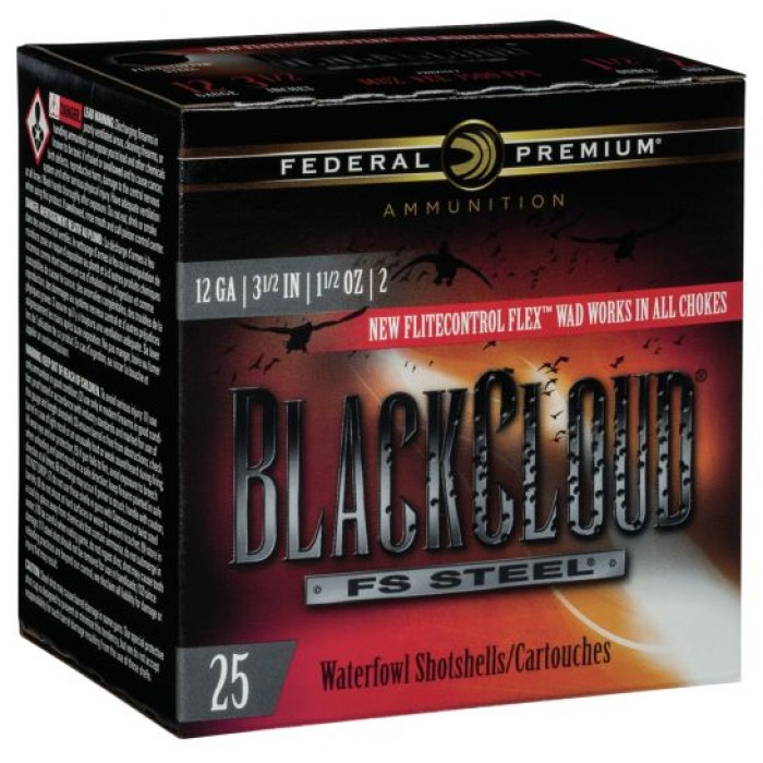 Federal Black Cloud FS Steel 3.5" 12 Gauge Ammo 2, 25/box - PWBX1342