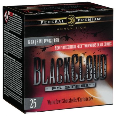 Federal Black Cloud FS Steel 3" 12 Gauge Ammo BBB, 25/box - PWBX142BBB