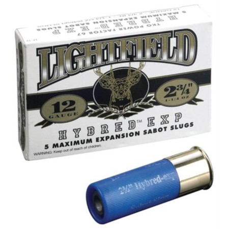 Lightfield Hybred EXP 12 GA, 2-3/4in. 1-1/4oz. Sabot Slug Shot - 5 Rounds [MPN: LF12]