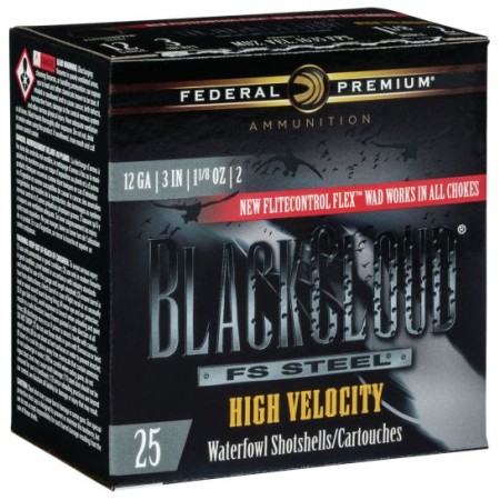 Federal Black Cloud FS Steel 3" 12 Gauge Ammo 2, 25/box - PWBXH1432