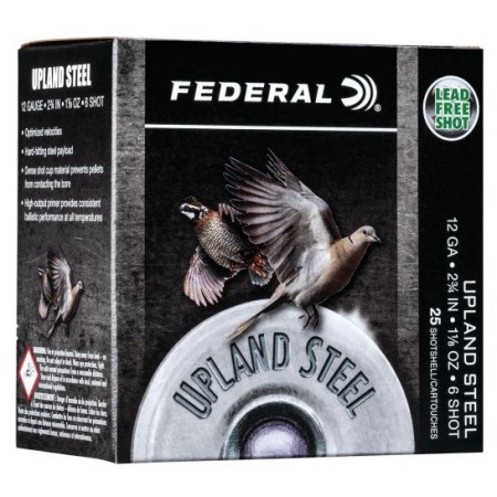 Federal Upland Steel 2.75" 12 Gauge Ammo 6, 25/box - USH12 6
