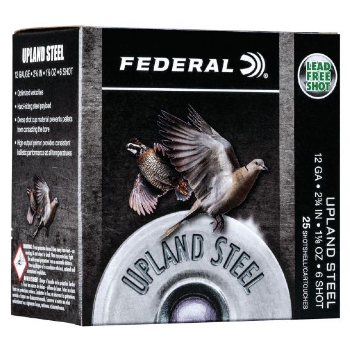 Federal Upland Steel 2.75" 12 Gauge Ammo 6, 25/box - USH12 6