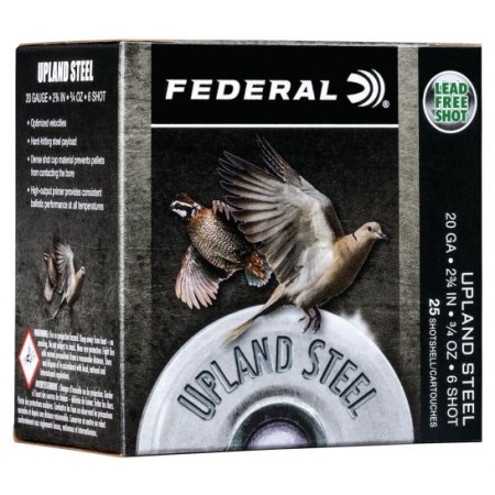 Federal Upland Steel 2.75" 20 Gauge Ammo 6, 25/box - USH20 6