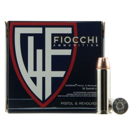 Fiocchi Extrema 125 gr Jacketed Hollow Point .38 Spl +P Ammo, 25/box - 38XTPP25