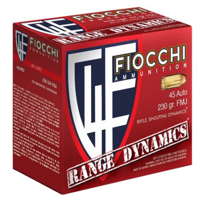 Fiocchi Range Dynamics, Fio 45ard     45a        230 Fmj Range Pk 200/box