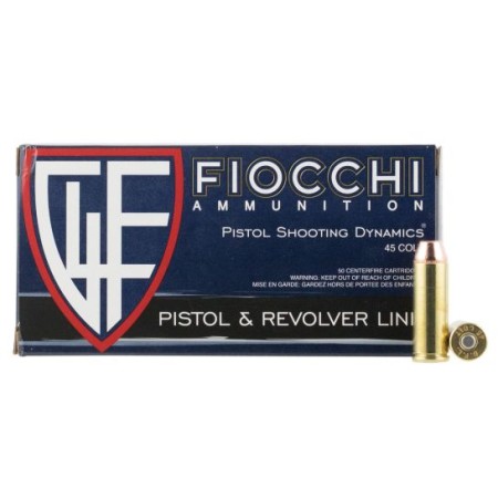 Fiocchi Shooting Dynamics 225 gr Copper Metal Jacket Flat Point .45 Colt Ammo, 50/box - 45LCCMJ