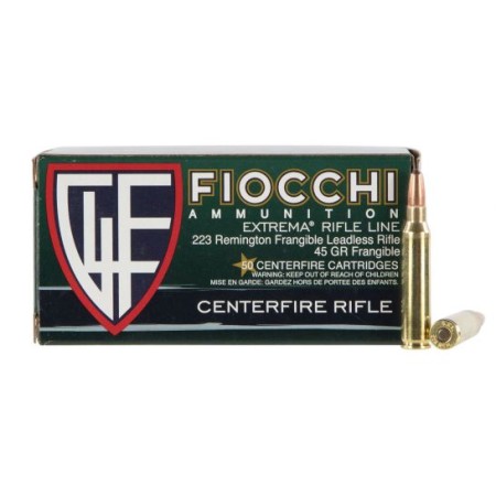 Fiocchi Extrema Frangible Leadless 45 gr Lead-Free Frangible .223 Rem Ammo, 50/box - 223FRANG