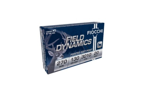 Fiocchi Rifle Shooting Dynamics 130 gr Pointed Soft Point Interlock BT .270 Win Ammo, 20/box - 270SPB