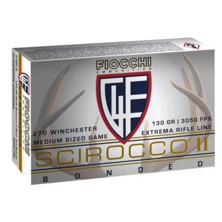 Fiocchi Extrema 130 gr Scirocco II .270 Win Ammo, 20/box - 270SCA