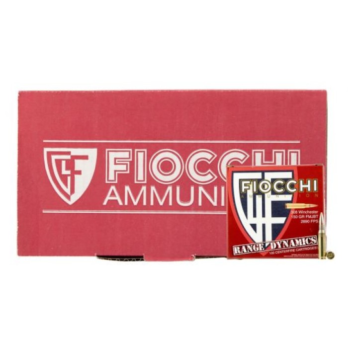 Fiocchi Range Dynamics Rifle Ammo .308 Win 150-Grain 100-Rounds FMJBT