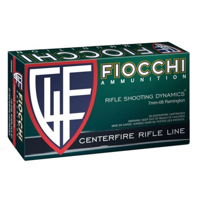 Fiocchi Rifle Shooting Dynamics 139 gr Boat Tail Soft Point Interlock 7mm-08 Rem Ammo, 20/box - 7MM08B