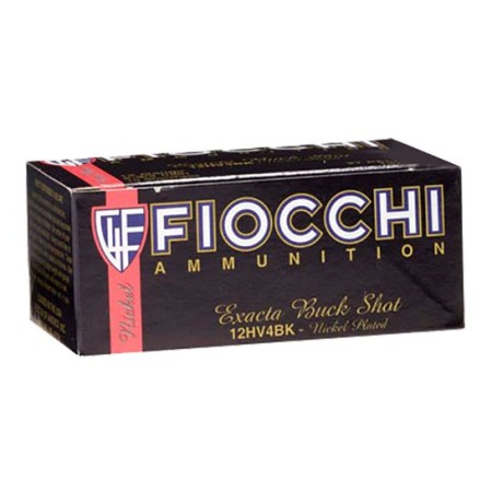 Fiocchi Exacta 2.75" 12 Gauge Ammo 4 Buck, 10 Rounds - 12HV4BK