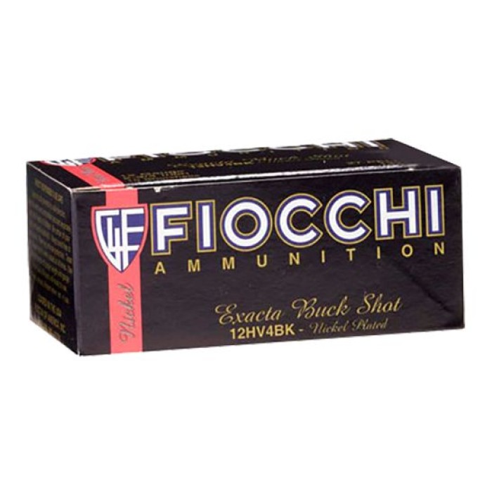 Fiocchi Exacta 2.75" 12 Gauge Ammo 4 Buck, 10 Rounds - 12HV4BK