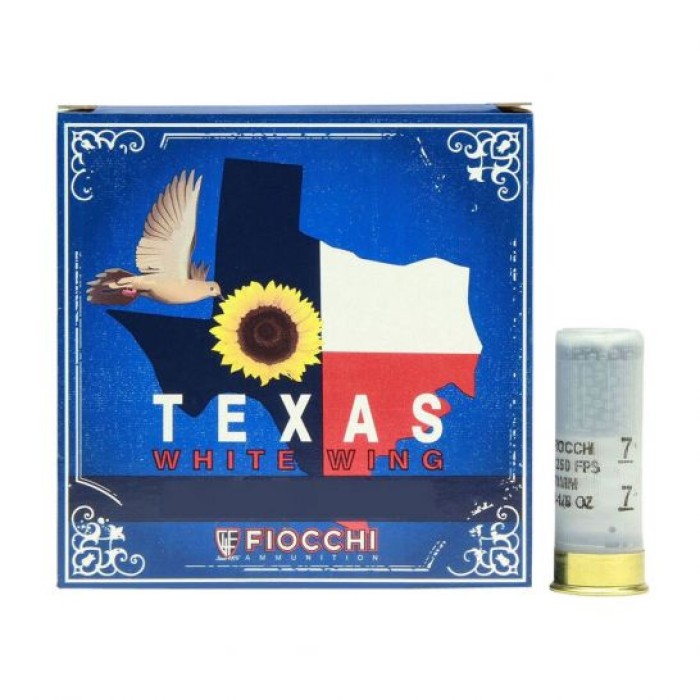 Fiocchi Texas White Wing Dove Loads 2.75" 20 Gauge Ammo, 250 Rounds - 20TWW75