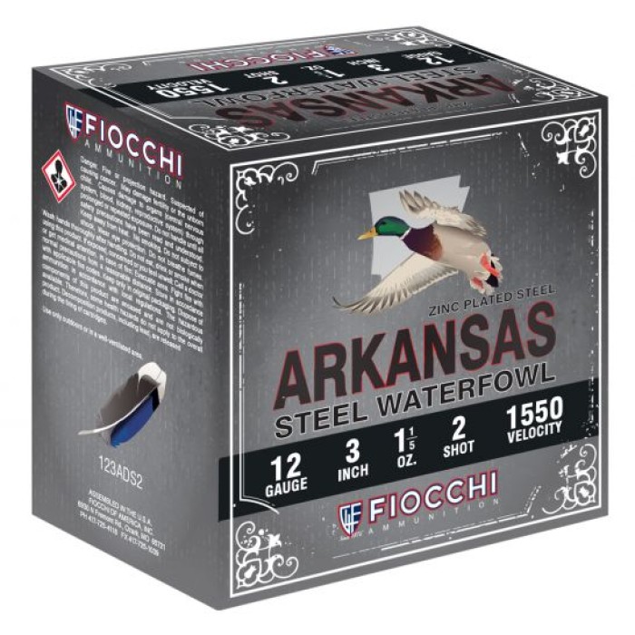 Fiocchi Arkansas Steel Waterfowl 3" 12 Gauge Ammo, 250 Rounds - 123ADS2