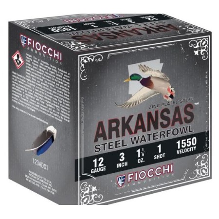 Fiocchi Arkansas Steel 12 Ga, 3", 1 1/5oz, 1 Shot, 25rd Box