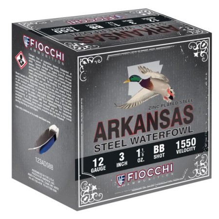 Fiocchi Arkansas Steel Waterfowl 3" 12 Gauge Ammo BB, 250 Rounds - 123ADSBB