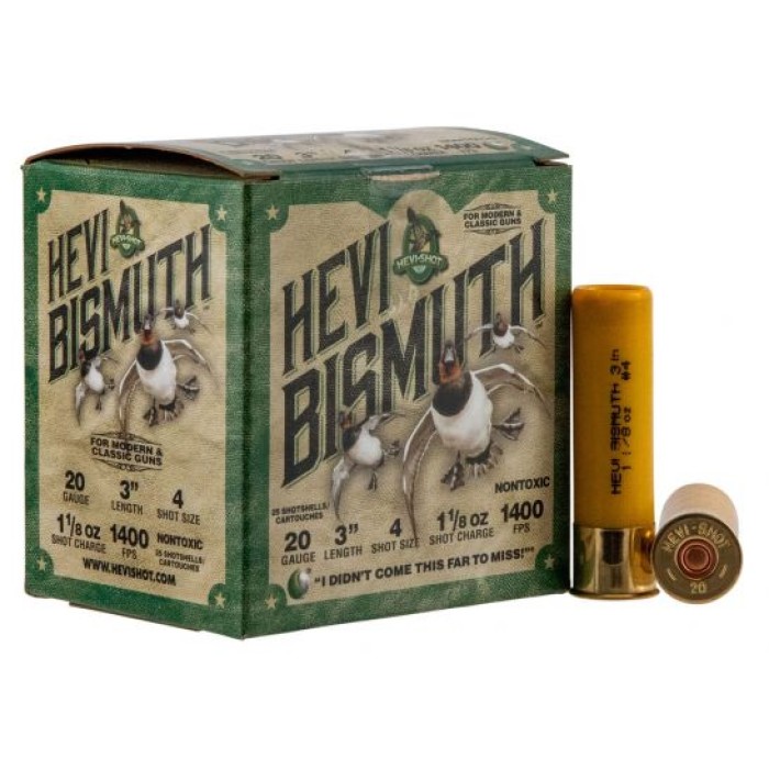 Hevi-Shot Hevi-Bismuth Waterfowl 3" 20 Gauge Ammo 4, 25/box - 17004