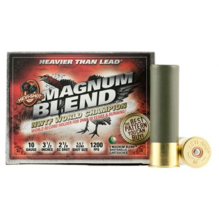 Hevi-Shot Hs13567 Magnum Blend Turkey 10 3.50" 2 3/8 OZ Tungsten 5/6/7 Shot 5 Per Box/ 10 CS 816383135679