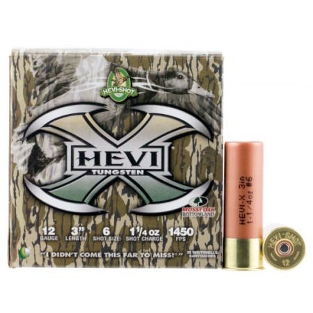 Hevi-Shot Hevi-X Mossy Oak Bottomland 3" 12 Gauge Ammo 6, 25/box - 50306