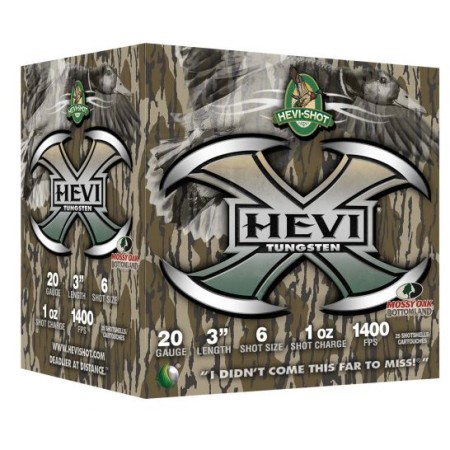 Hevi-Shot Hevi-X Mossy Oak Bottomland 3" 20 Gauge Ammo 6, 25/box - 52306