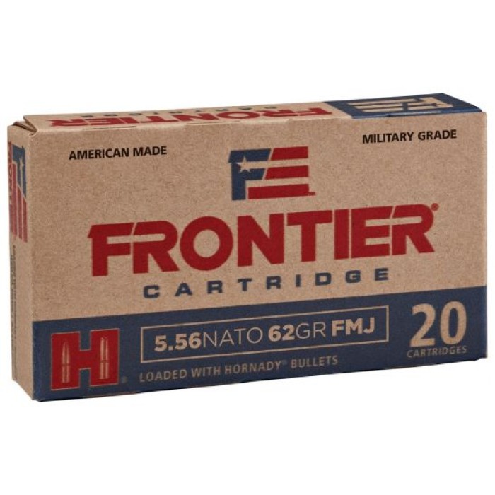 Hornady Frontier 62 gr Full Metal Jacket 5.56 Ammo, 20/box - FR260