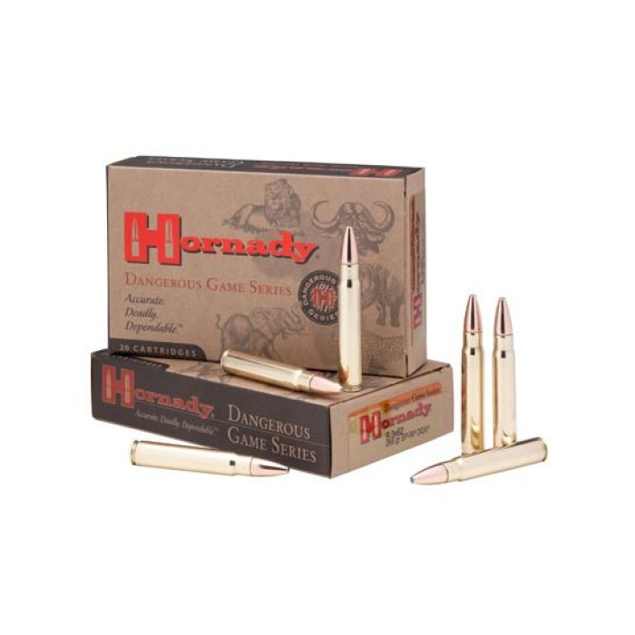 Hornady Dangerous Game .376 Steyr 270 grain InterLock SP - Recoil Proof Brass Cased Centerfire Rifle Ammo, 20 Rounds, 8237