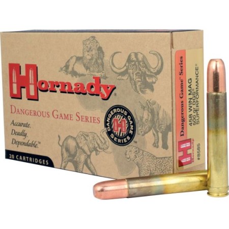 Hornady Dangerous Game 500 gr Solid .458 Win Mag Ammo, 20/box - 8585