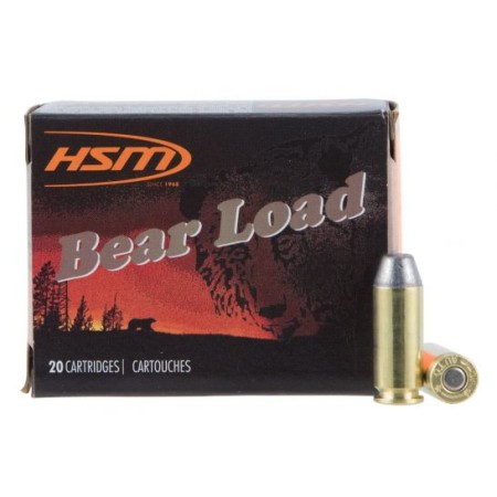 HSM Ammunition Bear Load 200 gr Hard Lead Round Nose Flat Point 10mm Ammo, 20/box - HSM-10mm-9-N-20