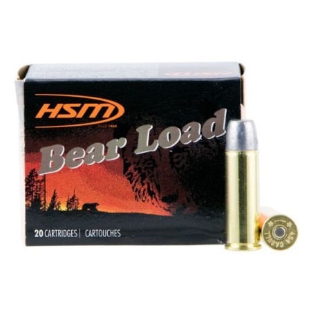 HSM Ammunition Bear Load 325 gr Hard Lead Wide Flat Nose - Gas Check .454 Casull Ammo, 20/box - HSM-454C-4-N-20