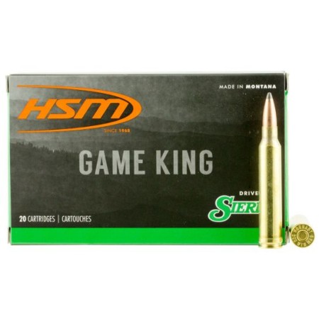 HSM Ammunition Game King 165 gr Spitzer Boat Tail .300 Win Mag Ammo, 20/box - HSM-300WinMAG-40-N