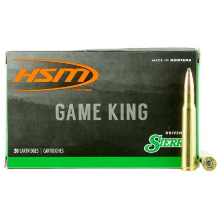 HSM Ammunition Game King 180 gr Spitzer Boat Tail .308 Win Ammo, 20/box - HSM-308-43-N