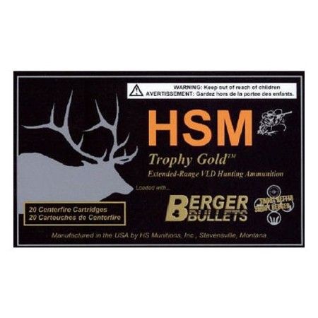 HSM Trophy Gold 115 gr MHVLD.257 Weatherby Mag Ammo, 20/box - BER-257Wby115VLD