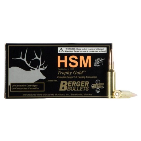 HSM Ammunition Trophy Gold 130 gr Match Very Low Drag 6.5 Crd Ammo, 20/box - 65CRD130VLD