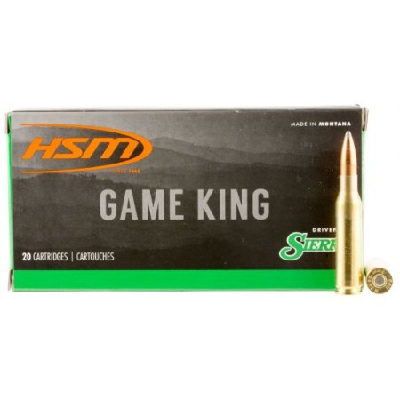 HSM Ammunition Game King 160 gr Spitzer Boat Tail 7mm-08 Rem Ammo, 20/box - HSM-7mm08-9-N