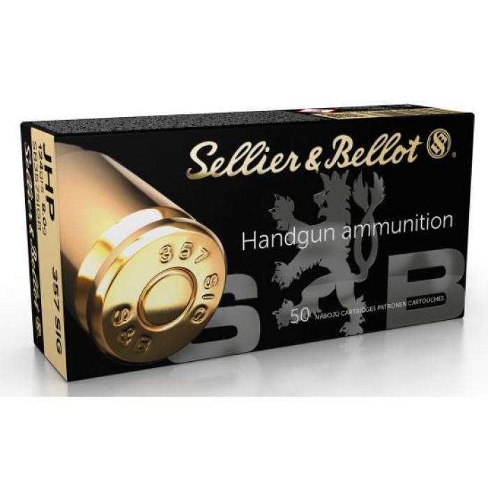 Sellier and Bellot Handgun Ammo Brass .357 Sig 124-Grain 50-Rounds JHP