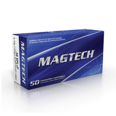 Magtech 125 gr Semi-Jacketed Soft Point Flat .38 Spl +P Ammo, 50/box - 38D