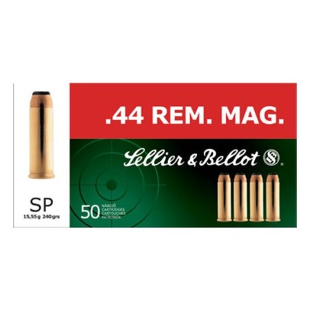 Sellier & Bellot 240 gr Semi-Jacketed Soft Point .44 Rem Mag Ammo, 50/box - SB44A