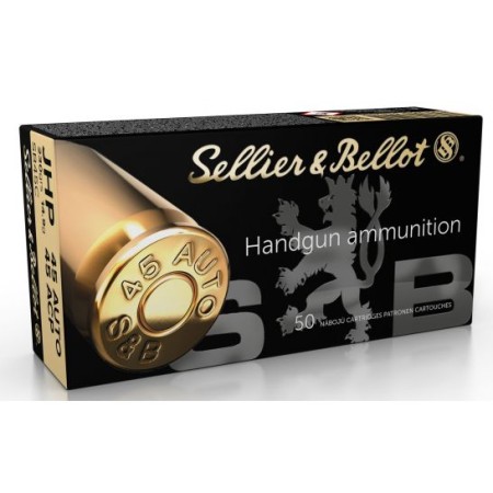 Sellier & Bellot 230 gr Jacketed Hollow Point .45 ACP Ammo, 50/box - SB45C