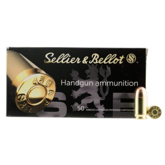 Sellier & Bellot 230 gr Full Metal Jacket .45 GAP Ammo, 50/box - SB45GAP