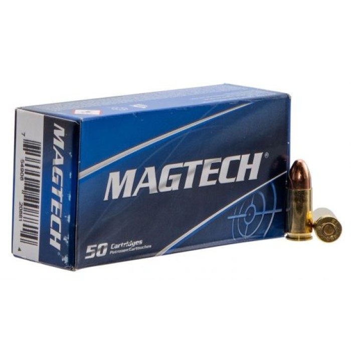 Magtech 124 gr Full Metal Jacket 9mm Ammo, 50/box - 9NATO