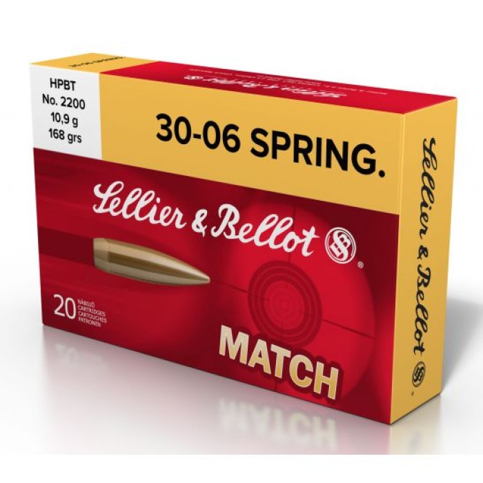 Sellier & Bellot 168 gr Hollow Point Boat Tail .30-06 Spfld Ammo, 20/box - SB3006D